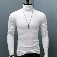 Zimski topli muškarci mogli se izrez Osnovna obična majica bluza pulover dugih rukava Top bijeli XL
