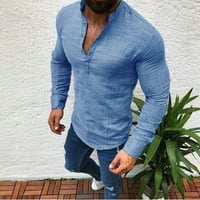 Blueeeek muške casual modne čvrste postolje za postolje košulja s dugim rukavima