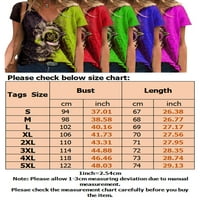 Žene Ljetni kratki rukav Ležerne prilike V izrez T Majica Floral Rose Print Tunic Tops Bluuses S-5XL