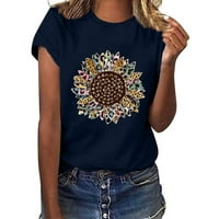 Gaecuw ljetni vrhovi za žene Bluze s kratkim rukavima T / košulje s pulover TEES T-majice cvjetni tisak