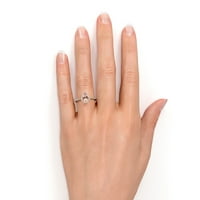 Carat je stvorio morgatit i moissanite antikne jedinstveni halo zaručnički prsten na 18K ružom zlato