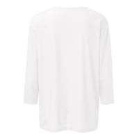 Ženske vrhove Dužina laka Nove dolaske Košulje Osnovni vrhovi za žene V-izrez Casual Bluze Tunic Tops bijele s