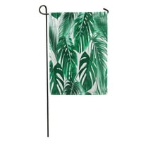 Zeleni list tropski dlanovi lišće džungle cvjetni uzorak šarena tropska stabla vrtna zastava ukrasna