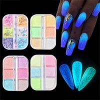 Boje Svjetlosni prah za nokte sjaj u mraku Neon Pigment Sequins Nail Art Glitter Art Smještaj za žene Djevojke