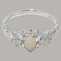 Britanci napravio 9k bijelo zlato stvarne originalne Opal Womens Promise Ring - Veličina opcije - Veličina