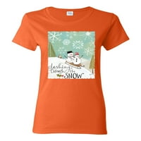 Neka snježno pahuljica božićna ženska majica, naranča, 2xl