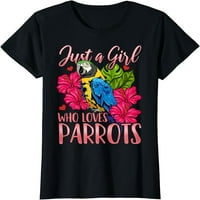 Parrot samo djevojka koja voli papagaj ptice gledanje poklon majica