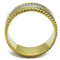 TK - dvotonski IP zlatni prsten od nehrđajućeg čelika sa epoksidom u mlazu