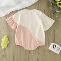 Rovga Baby Girl BodySuits s kratkim rukavima Patchwork Color Print Romper Bodici za djecu odjeću