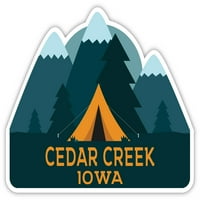 Cedar Creek Iowa Suvenir Magnet Magnet Camping TENT dizajn