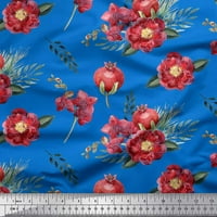 Tkanini pamuk Soimoi plavi pamuk, šipak i cvjetni otisak šivaći tkaninu bty
