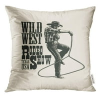 West Rodeo Prikaži vintage graviranje i dizajn jastučnice za divlje jastuk