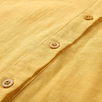 Ženski vrhovi košulje s kratkim rukavima Tuničke vrhove čvrste boje V rector gumb opuštena fit bluza