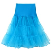 Žene Vintage Tulle Tutu suknja High Squist Tired Multi slojevirana gaza Puffy Party Outfit Slatka mini kratka suknja