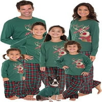 Božićna porodica koja odgovara pidžami set tata mamin klinac xmas elk ispisane vrhove pletene hlače