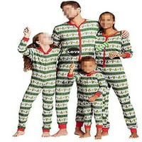 Božićni roditelj dječji pidžami set elementi crtani životinji tisak okruglih vrata zatvarač pulover