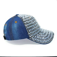 Bling bejzbol kapa za žene maštoviti Denim Bejeweled sunčani šešir procijesti kristal za Rhinestone