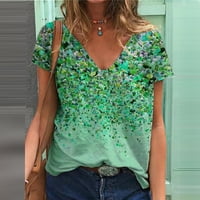 Ljetna ženska košulja za čišćenje ženske modne casual plus veličina Scenic Cvijeće Štampanje sa okruglim vratnim majicama