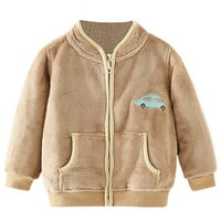 Joau Baby Girls Boys Winter Top Flannel jakna kaput toddler Fleece obložen patentnim korektnim džemper-duksericom
