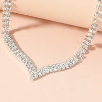 Postavite ženske ogrlice naušnice resičare Rhinestones nakit elegantan nakit set za svakodnevno trošenje