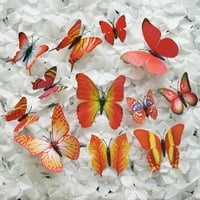 3D leptir zidne naljepnice Naljepnice DIY-Crvena kolekcija
