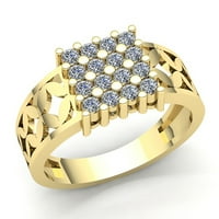 Real 0.5carat okrugli rez Dijamantna muška ženska godišnjica Angažman prsten od punog 18k ruža, bijelo ili žuto zlato F VS1