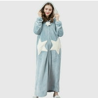 Pidžama za žene plus veličine čišćenje ženskih zglobova zademne ruke rupan rupan džep za spavanje pidžamas