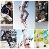Prxcm Skateboard Kompletna za početnike Odrasli Tinejdžeri 8 Bešavi slogani Ručno pisanje šarene četkice