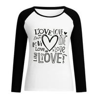 Valentinovo zaljubljeni Dan ljubav srca Ispisuje ženska majica s dugim rukavima majica od rukava od