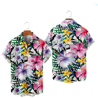 Ljetni modni uzorak tiskana majica za muškarce Ljetna plaža kratka rukava Ležerna havajska majica, F-3xl