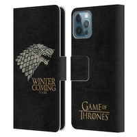 Dizajni za glavu službeno licencirano HBO igra prekrivača kućica Mottos Stark kožna knjiga novčanik poklopac kompatibilan sa Apple iPhone iPhone Pro
