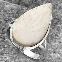 Desiregem prirodni bijeli scolecit Sterling srebrni za odrasle žene prsten s. Nakit SDR R-1005