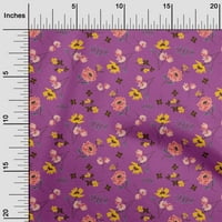 Onuone pamuk fle ružičaste tkanine lišće i cvijeće cvjetna DIY odjeća za preciziranje tkanine za ispis