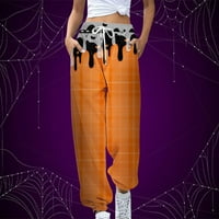 Trendvibe Halloween Duksetnici za žene sa džepovima High Squist Joggers Halloween Graphic Funny Candy