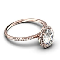 Set za mladenke deco 2. Karat Ovalni rez dijamantski moissan zaručni prsten, vjenčani prsten u 10K čvrstih