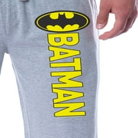 Comics Muški Batman Vintage Classic Bat Logo Sleep Jogger Pajama Hlače