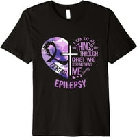 Mogu sve učiniti kroz Krista - epilepsionska svijest premium majica crna 4x-velika