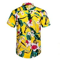 SimplMaygeni Dan nezavisnosti Muški bluze Plus veličina Havajska majica Labave casual na plaži Majica Majica rever