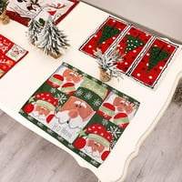 Tarmeek Božićni placemat zimska šuma Raindeer Vintage Badgene Eve Snowflakes Santa Claus Holiday Tabela Dekorativni plemenita za božićne ukrase Zatvoreni kućni dekor