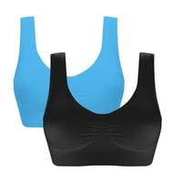 Himiway Workout Set za žene Žene Udobno prozračiva grudnjak Fitness Workout Yoga Oblikovanje donjeg rublja Kompleti za vježbanje za žene Plave XXL