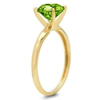 2.5ct okrugli rez zeleni prirodni peridot 14k žuti zlatni godišnjički angažman prsten veličine 8