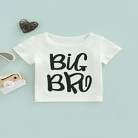 Canrulo Toddler Baby Boy Boy ljetne majice Kratki rukav Big Bro pismo od ispisanih ležernih pulover-a