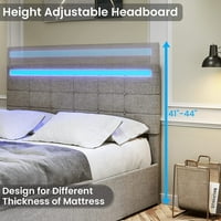 TIPTIPER LED krevetnu kutiju pune veličine sa USB portovima, puni platforma okvir sa krevetom sa LED-om