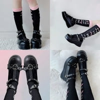 Sarairis Mary Jane Cipel Wing T-Strap Chunky Heel Goth Lolita Cipele Okrugle cipele za cipele za žene