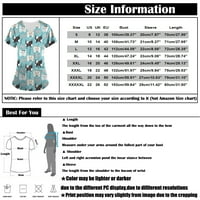 Ženski ispis kratkih rukava V-izrez V-izrez Radna uniforma Pocket bluza XL