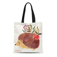 Platnena torba Potpuna tota Trgovine Trgovine Torbe Prekrasna ruka sa slatkim ježom u akvarel tehnici Apple Tote Bag