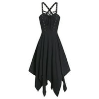 Haljine za žene ženski a-linijski bez rukava V-izrez Solid-duljine gotičke vruće prodaje A-line haljine