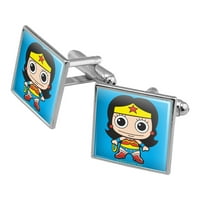 Wonder Women Slatka Chibi kvadratni manžetni set - srebro ili zlato