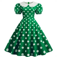 ManXivoo matura haljina Ženska zabava Casual Dots Ispis kratkih rukava 1950-ih Domaćica Večernja party maturalna haljina ženske haljine haljine za žene zelene boje