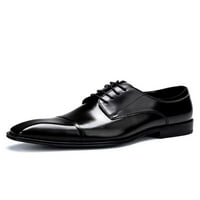 Lacyhop muške kožne cipele svečane oxfords čipkaste haljine cipele zabave ne klizne stanovi sjajni poslovni crni 5.5